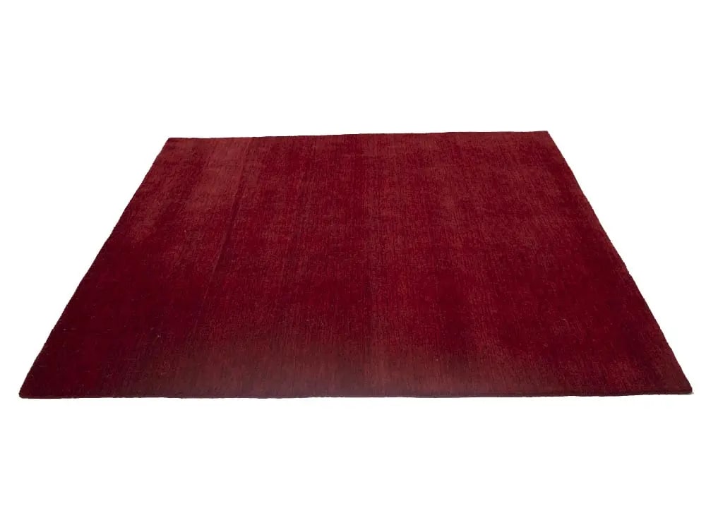 Maroon Red Modern Solid 6X6 Gabbeh Oriental Square Rug - 8