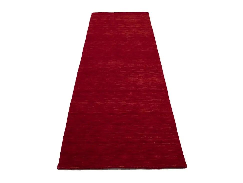 Red Modern Solid 3X8 Gabbeh Oriental Runner Rug - 3