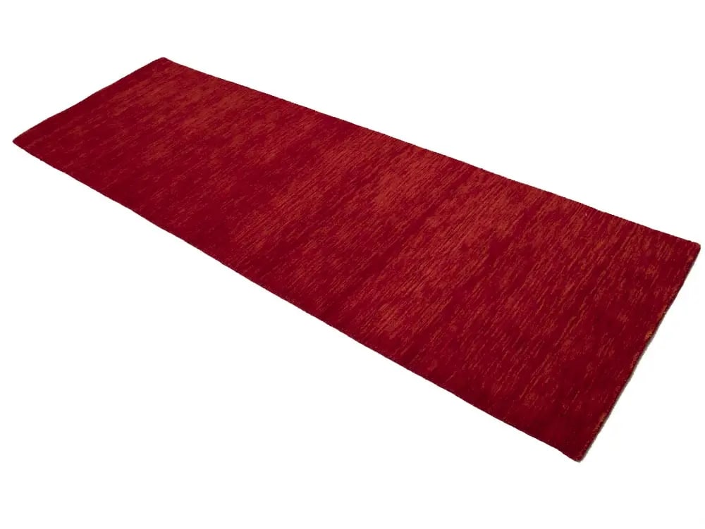Red Modern Solid 3X8 Gabbeh Oriental Runner Rug - 5