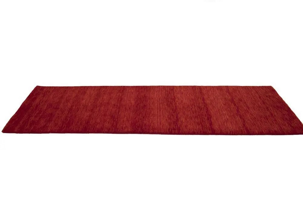 Red Modern Solid 3X8 Gabbeh Oriental Runner Rug - 6