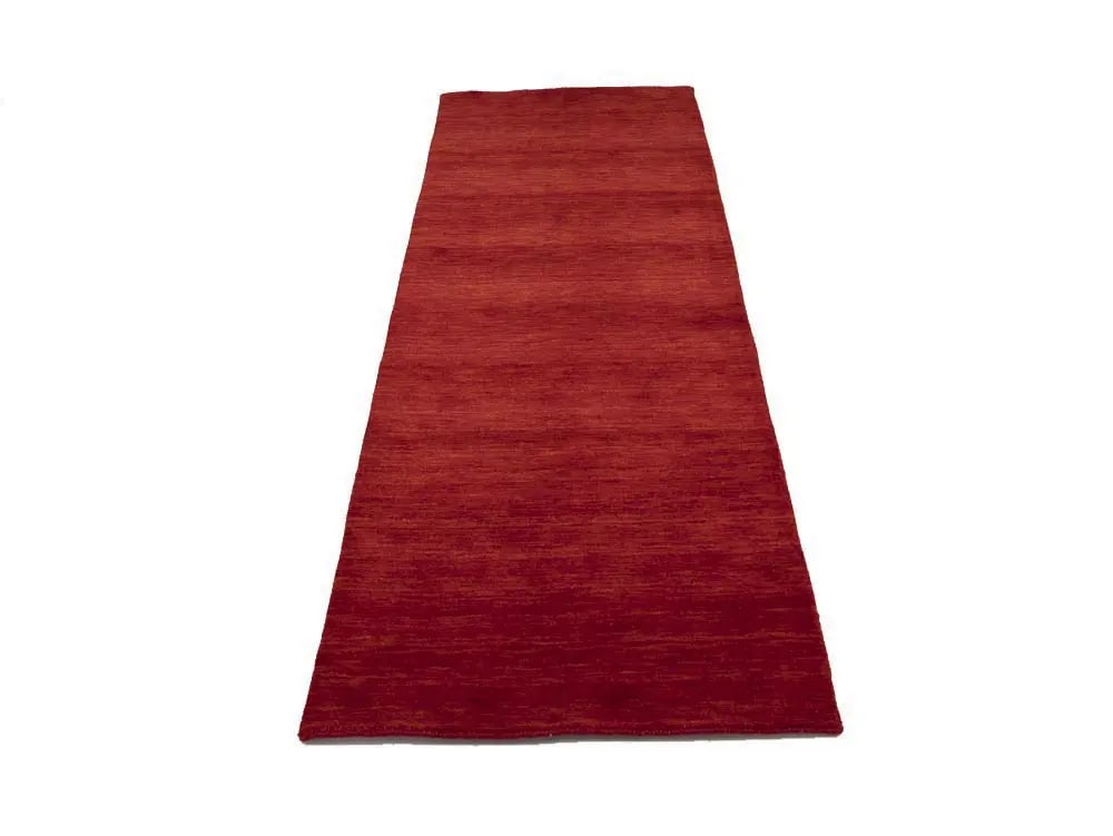 Red Modern Solid 3X8 Gabbeh Oriental Runner Rug - 7