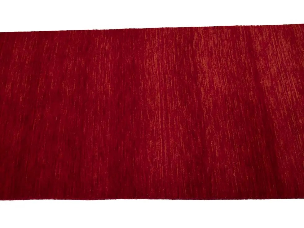 Red Modern Solid 3X8 Gabbeh Oriental Runner Rug - 8