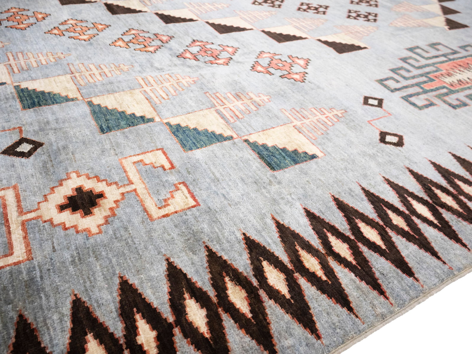 Gray Geometric Tribal 10X14 Afghan Oriental Rug - 13