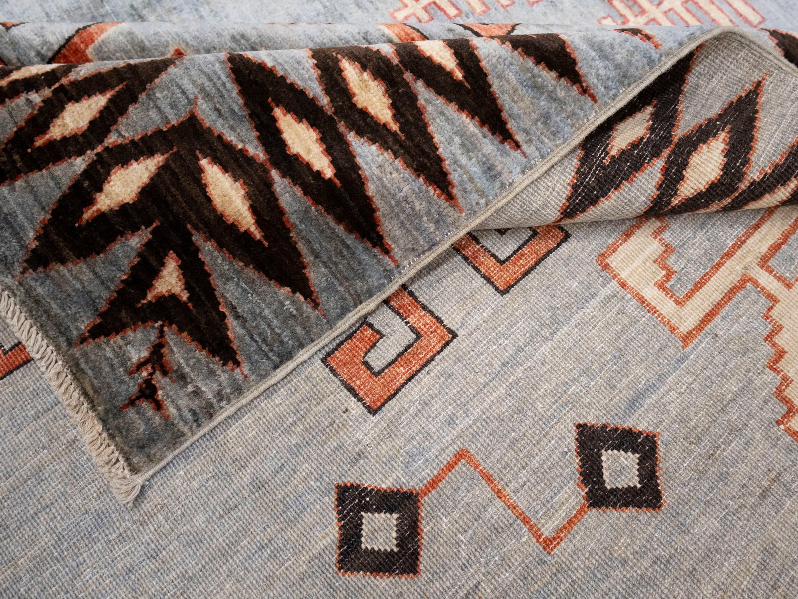 Gray Geometric Tribal 10X14 Afghan Oriental Rug - 17