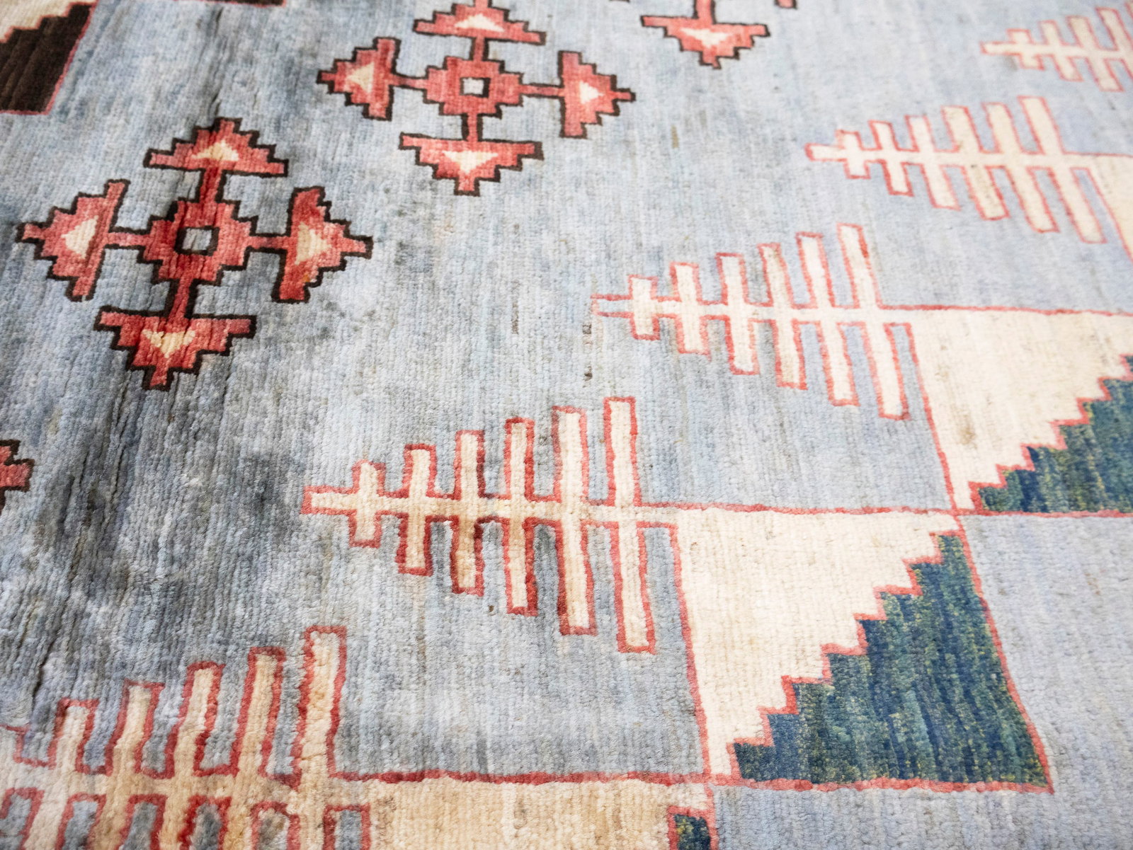 Gray Geometric Tribal 10X14 Afghan Oriental Rug - 9