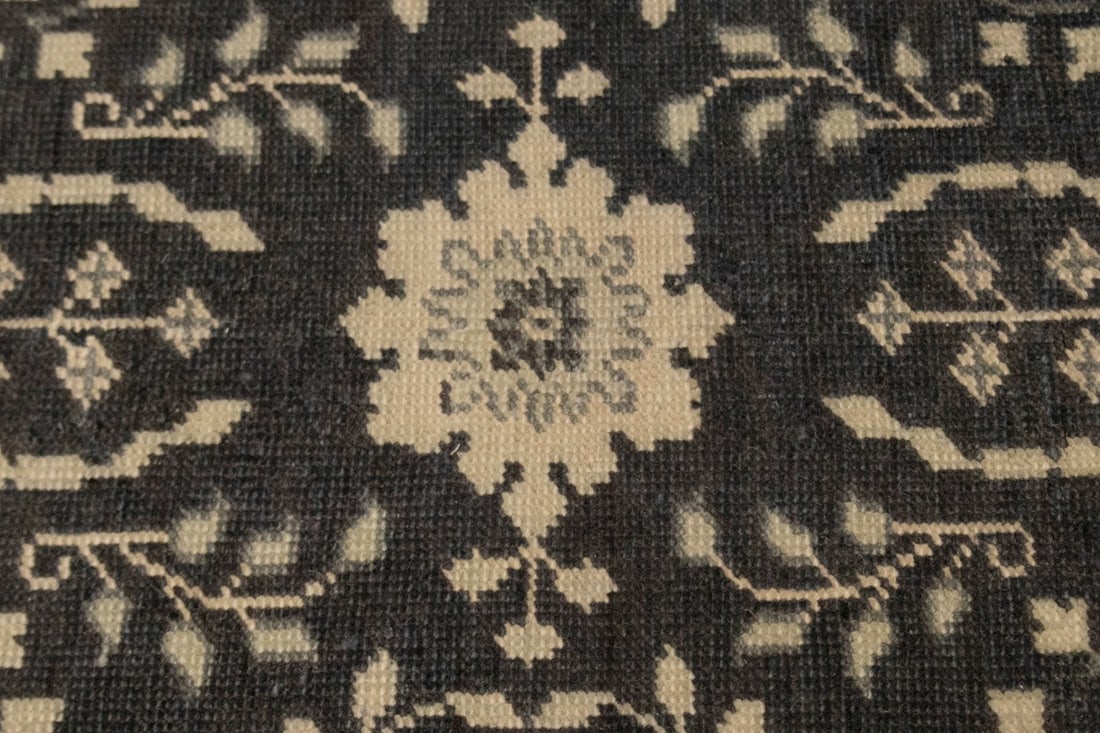 Charcoal Transitional Floral 6X9 Oriental Rug - 8