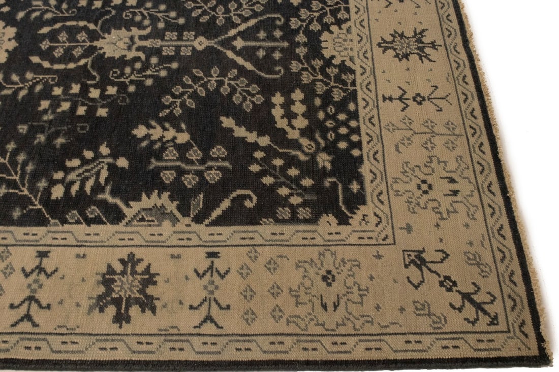 Charcoal Transitional Floral 6X9 Oriental Rug - 9