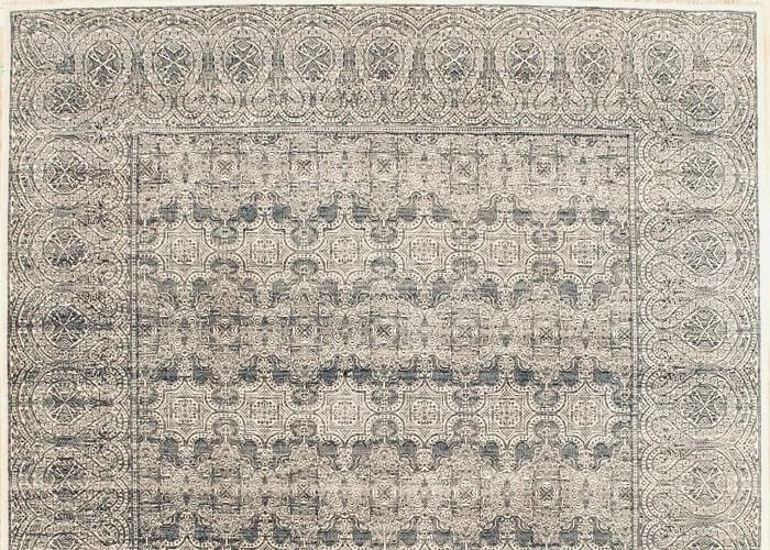 Hand Knotted Indo-Khotan Geometric Oriental Area Rug Carpet 8'1" x 10'1" - 4