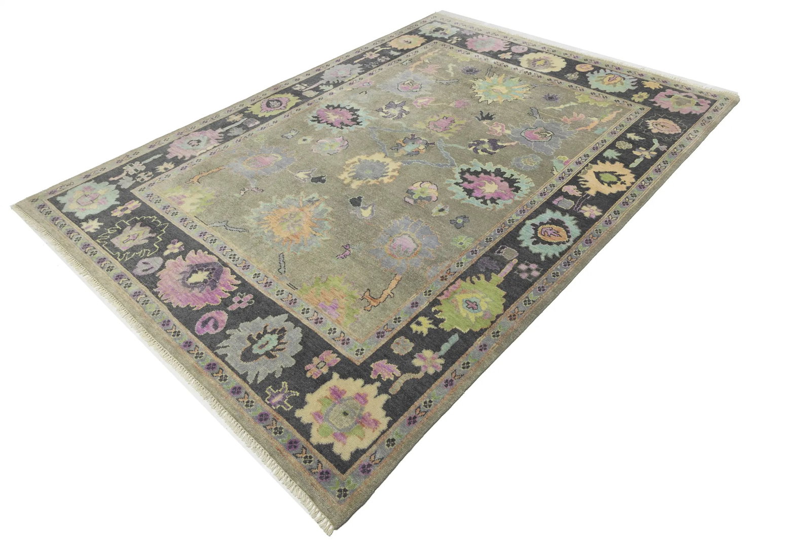 Floral Colorfast 9X12 Oushak Chobi Oriental Rug - 4