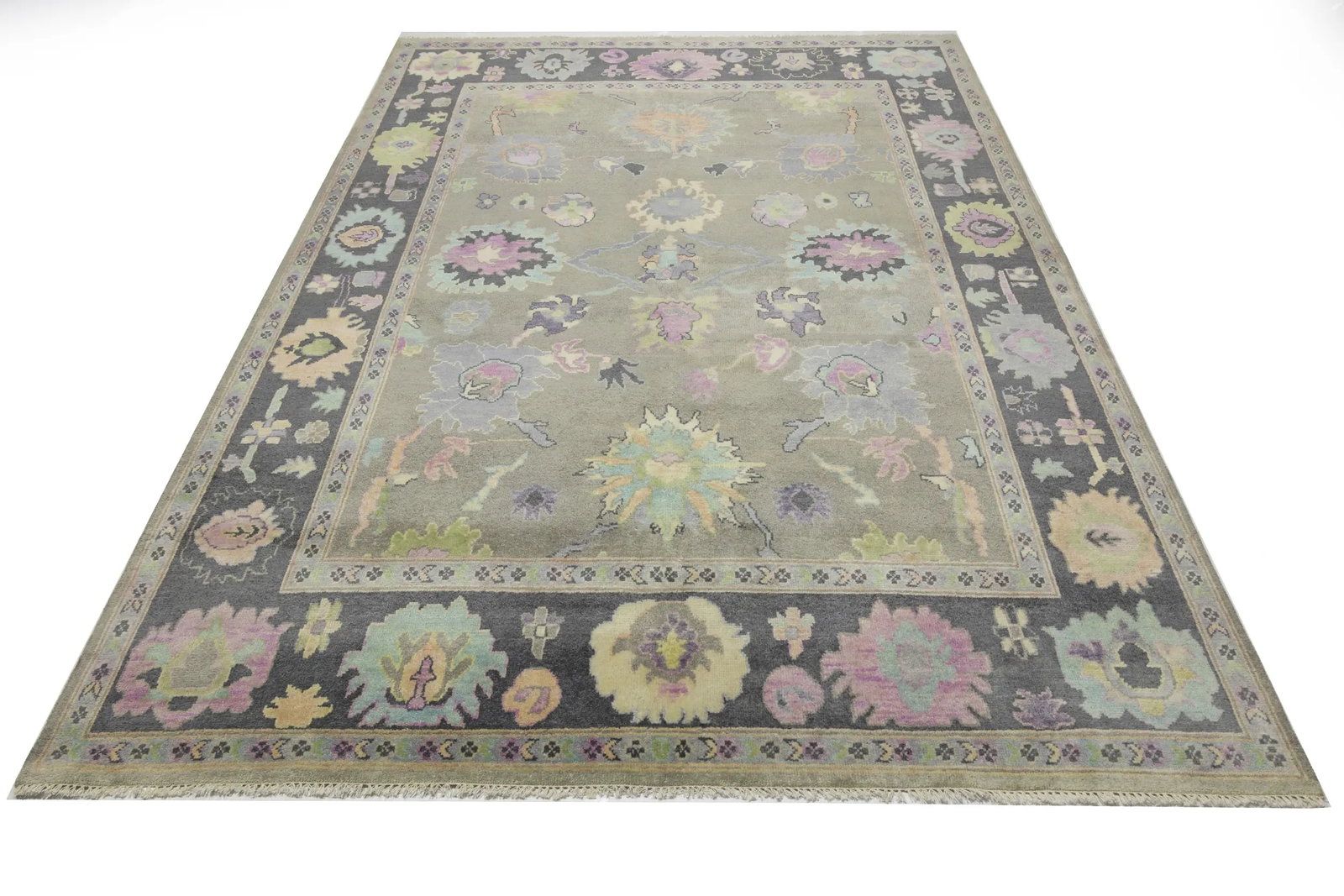 Floral Colorfast 9X12 Oushak Chobi Oriental Rug - 5