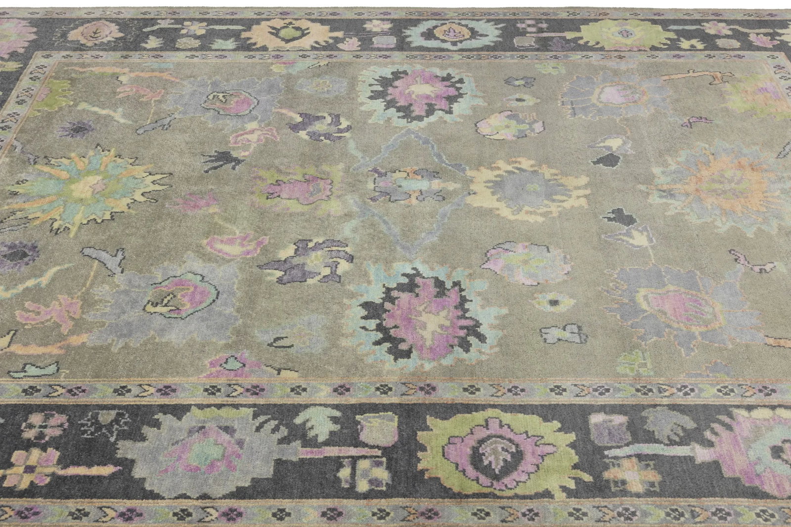 Floral Colorfast 9X12 Oushak Chobi Oriental Rug - 8