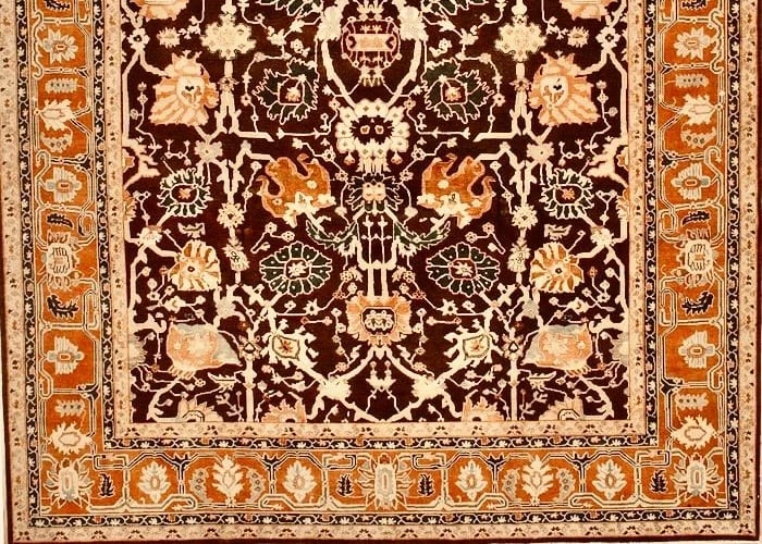 Hand Knotted Indo-Heriz Black Wool Geometric Oriental Area Rug 10'1" x 14'3" - 2