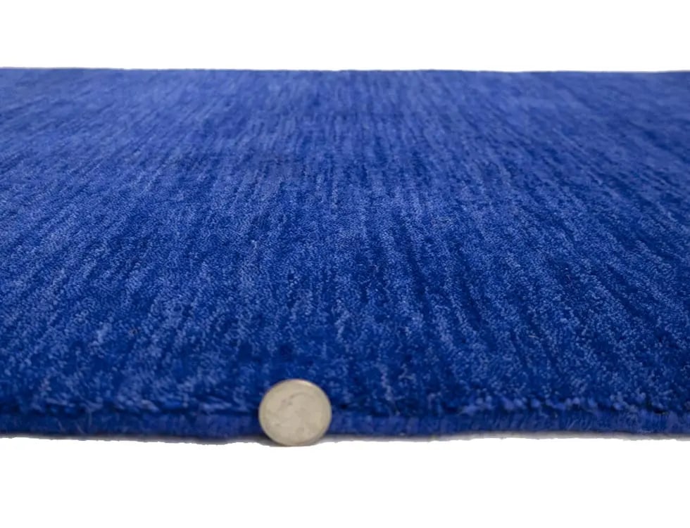 Solid Royal Blue Modern 3X8 Gabbeh Oriental Runner Rug - 14