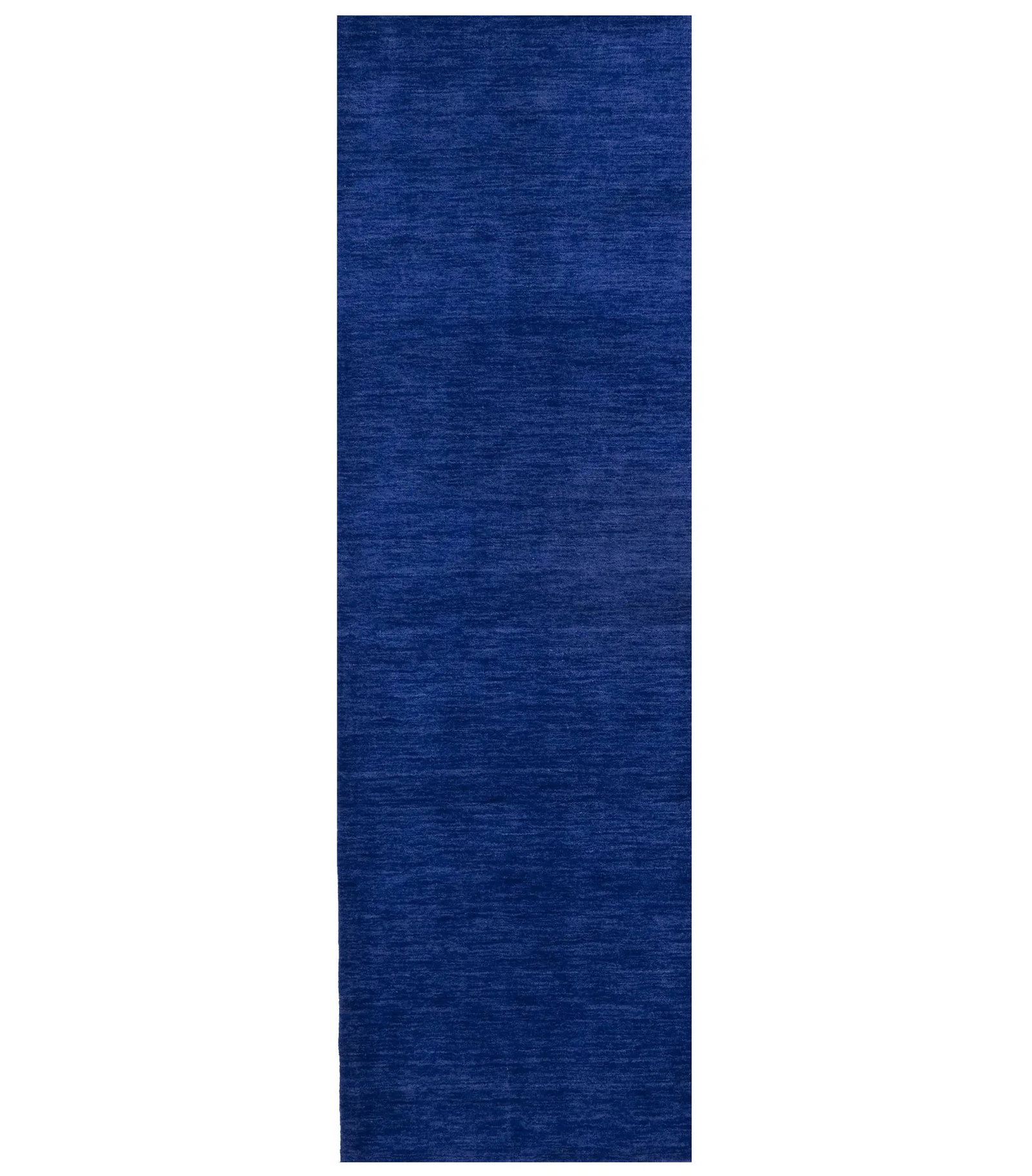 Solid Royal Blue Modern 3X8 Gabbeh Oriental Runner Rug: Title: Solid Royal Blue Modern 3X8 Gabbeh Oriental Runner Rug Description:This hand-loomed 3X8 Royal Blue Oriental Runner rug from India is characterized by a robust modern design and a rich Royal Blu