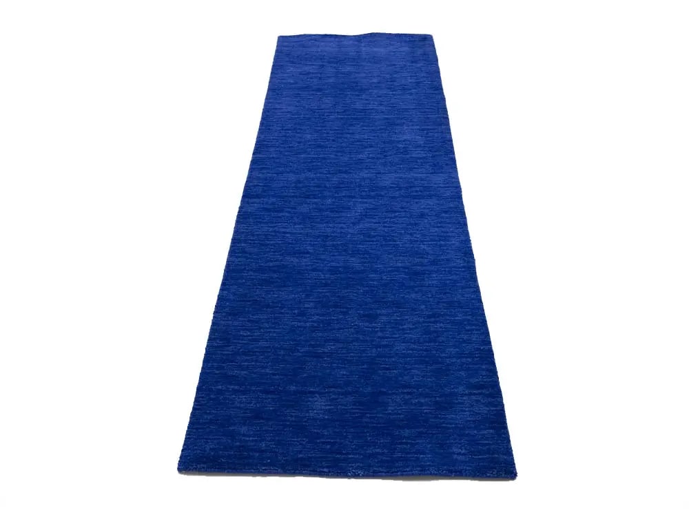 Solid Royal Blue Modern 3X8 Gabbeh Oriental Runner Rug - 4