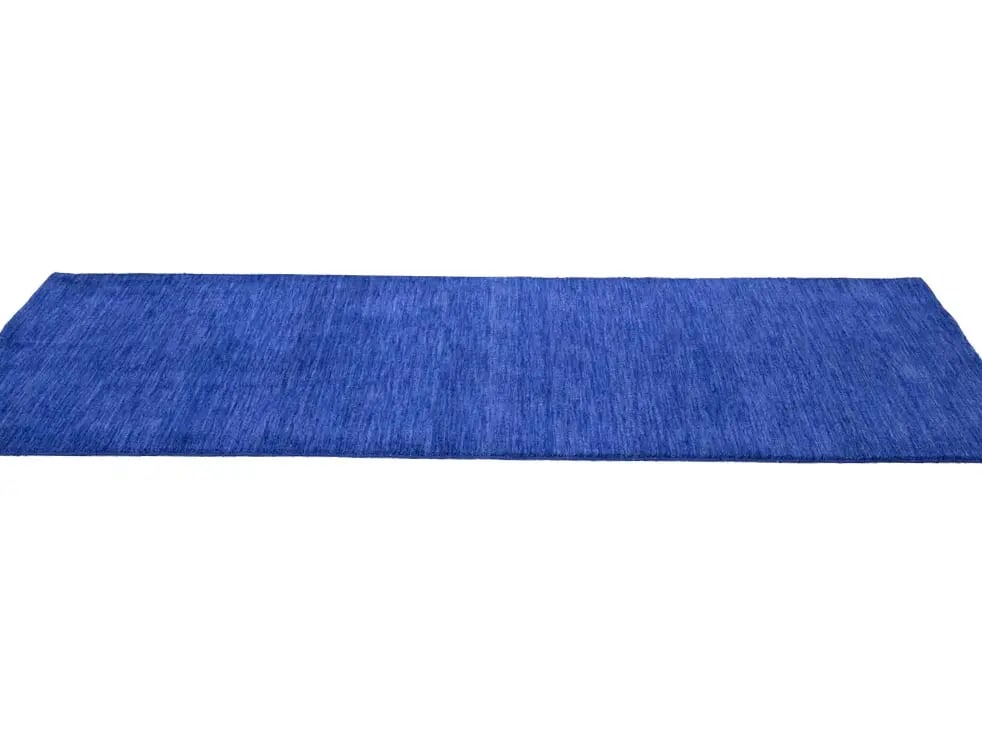 Solid Royal Blue Modern 3X8 Gabbeh Oriental Runner Rug - 6