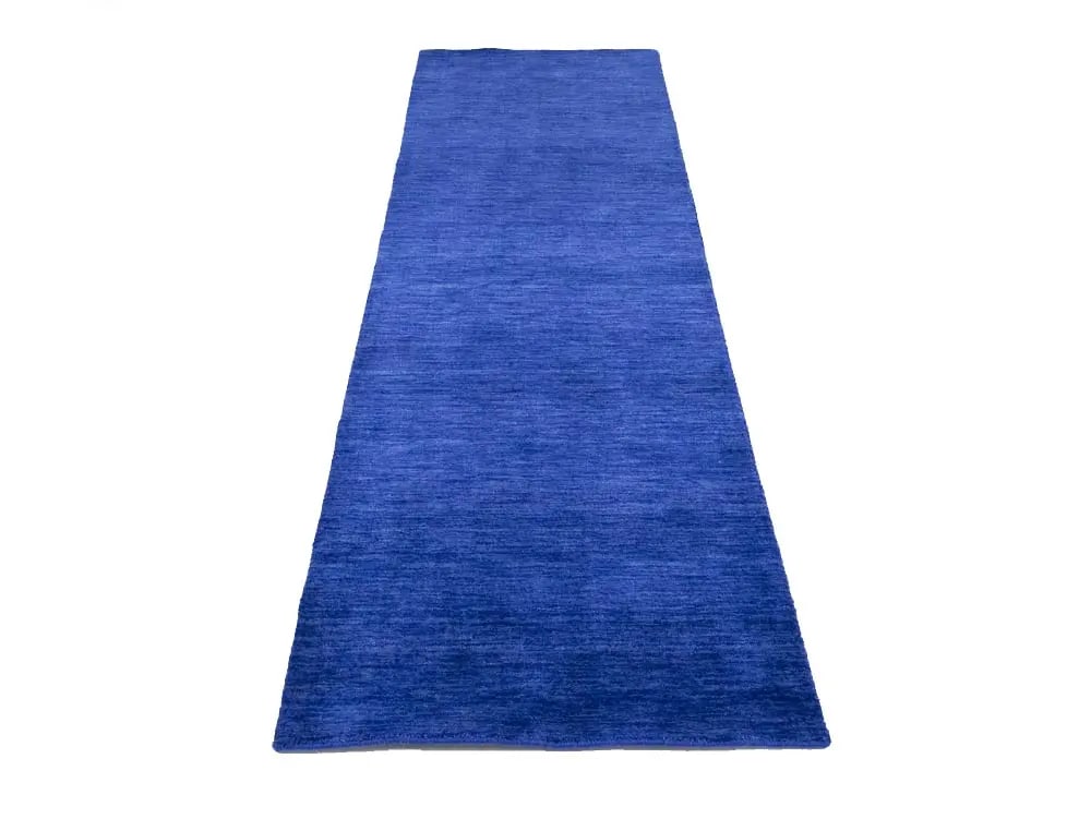 Solid Royal Blue Modern 3X8 Gabbeh Oriental Runner Rug - 7
