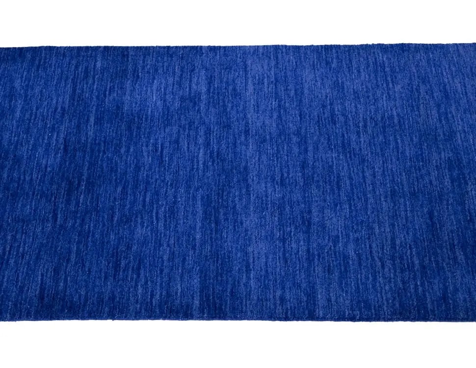 Solid Royal Blue Modern 3X8 Gabbeh Oriental Runner Rug - 9