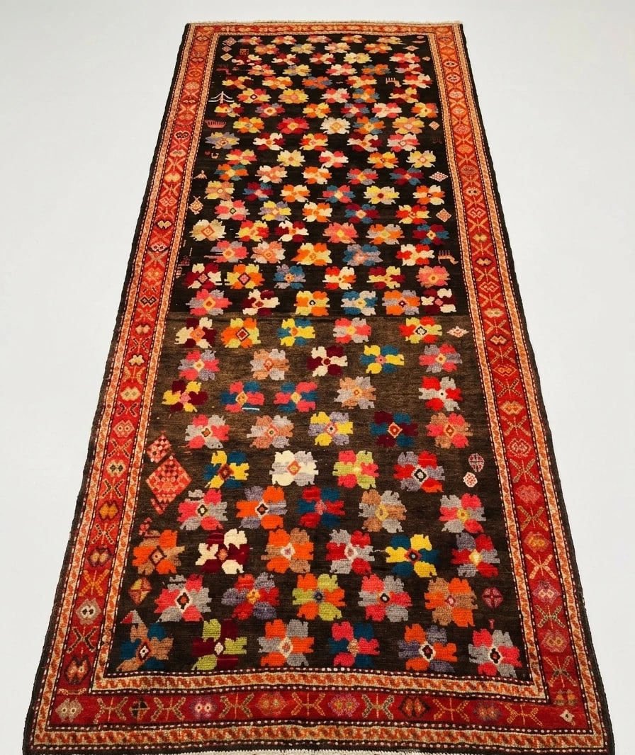 Hand Knotted Karabagh Tribal Wool Runner Caucasian Oriental Area Rug 5' x 11'6" - 8