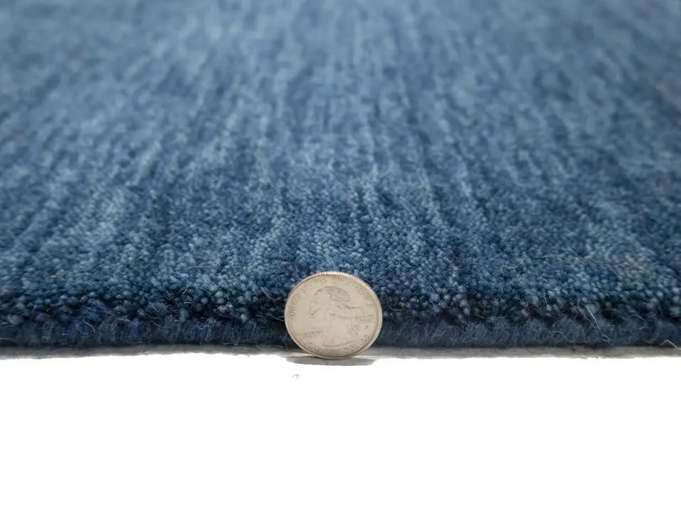 Steel Blue Modern Solid 8X8 Gabbeh Oriental Square Rug - 11