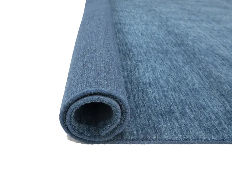 Steel Blue Modern Solid 8X8 Gabbeh Oriental Square Rug - 13