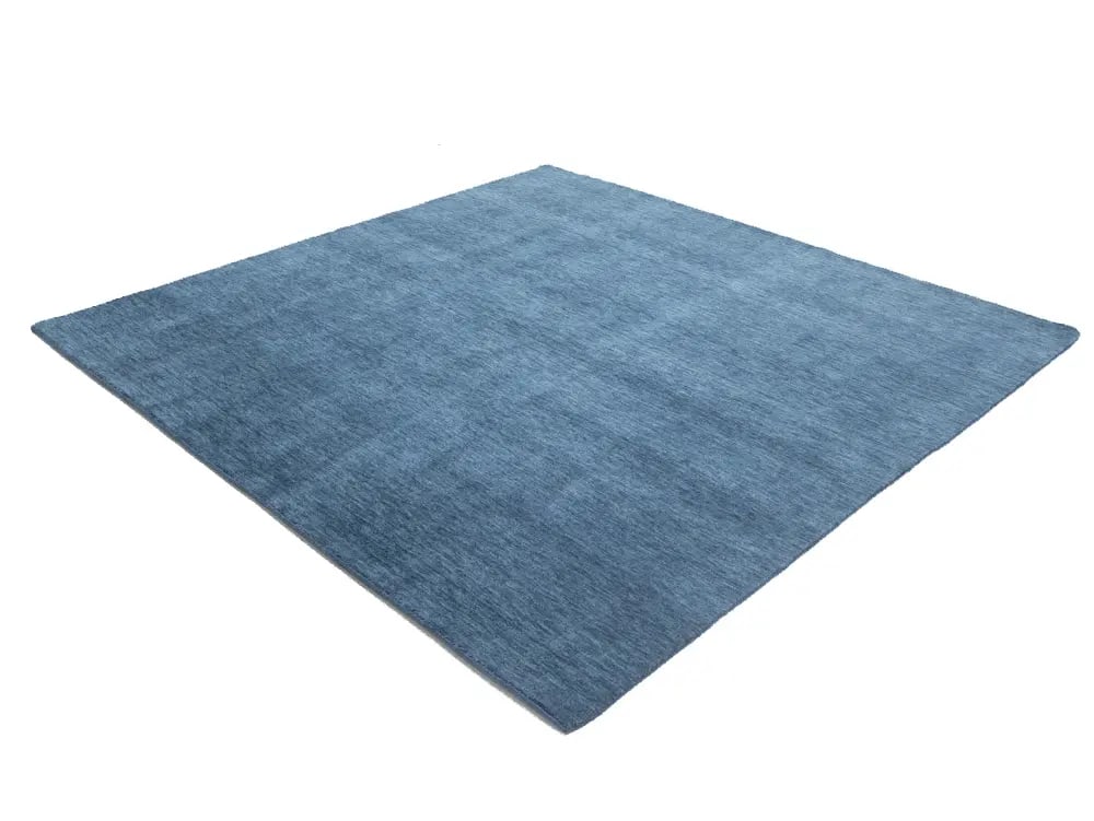 Steel Blue Modern Solid 8X8 Gabbeh Oriental Square Rug - 4