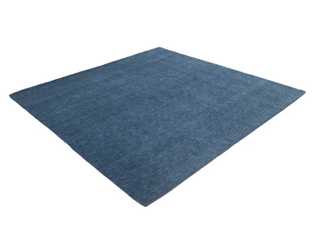 Steel Blue Modern Solid 8X8 Gabbeh Oriental Square Rug - 5