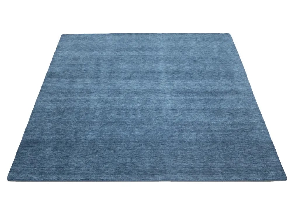 Steel Blue Modern Solid 8X8 Gabbeh Oriental Square Rug - 6