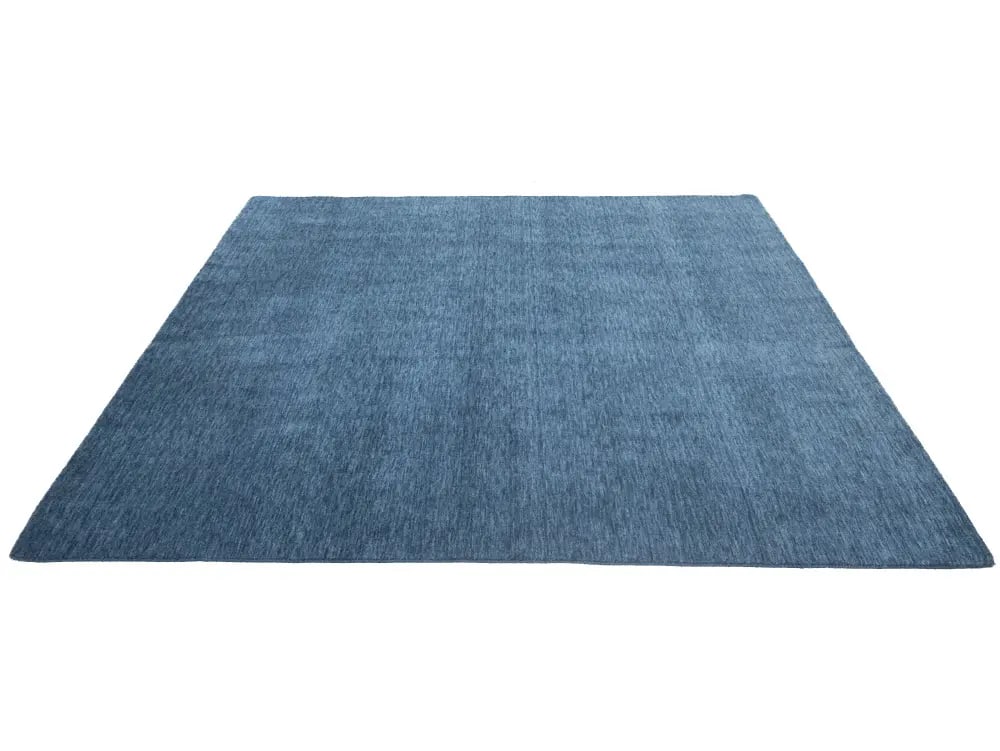 Steel Blue Modern Solid 8X8 Gabbeh Oriental Square Rug - 7