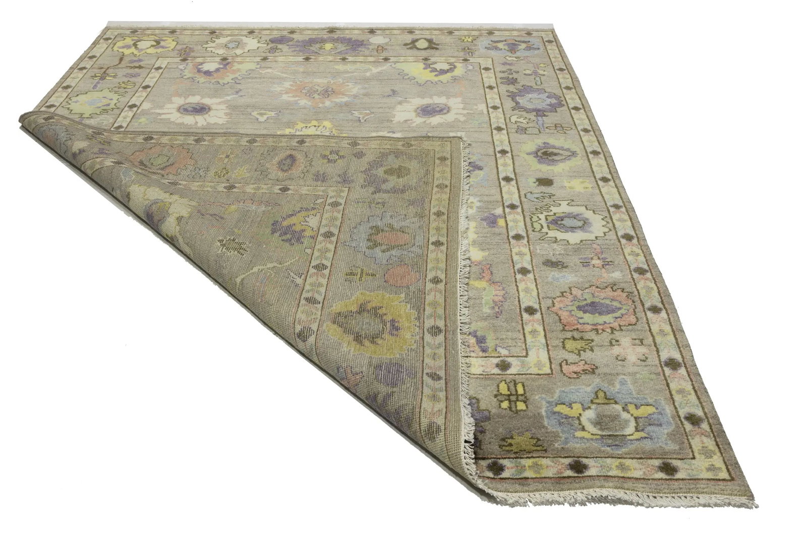 Floral Colorfast 8X10 Oushak Chobi Oriental Rug - 17