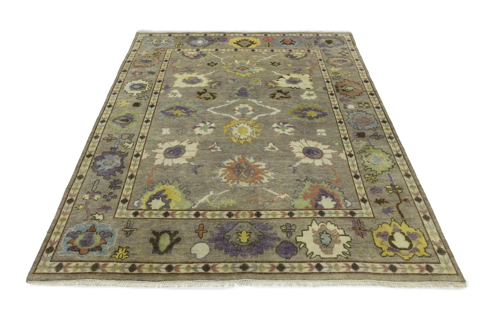 Floral Colorfast 8X10 Oushak Chobi Oriental Rug - 3