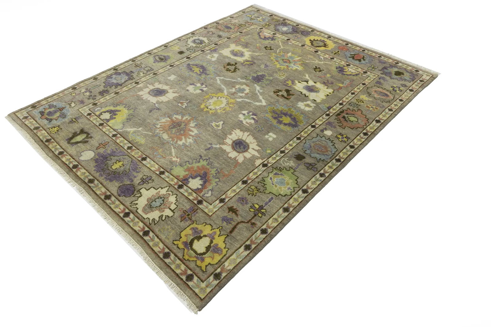 Floral Colorfast 8X10 Oushak Chobi Oriental Rug - 4