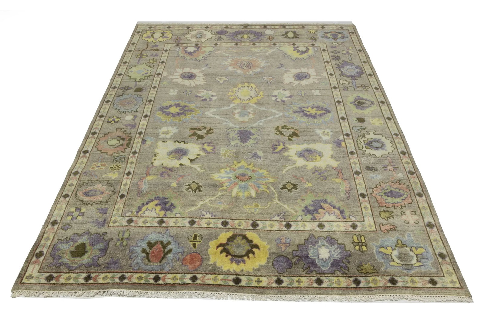 Floral Colorfast 8X10 Oushak Chobi Oriental Rug - 5