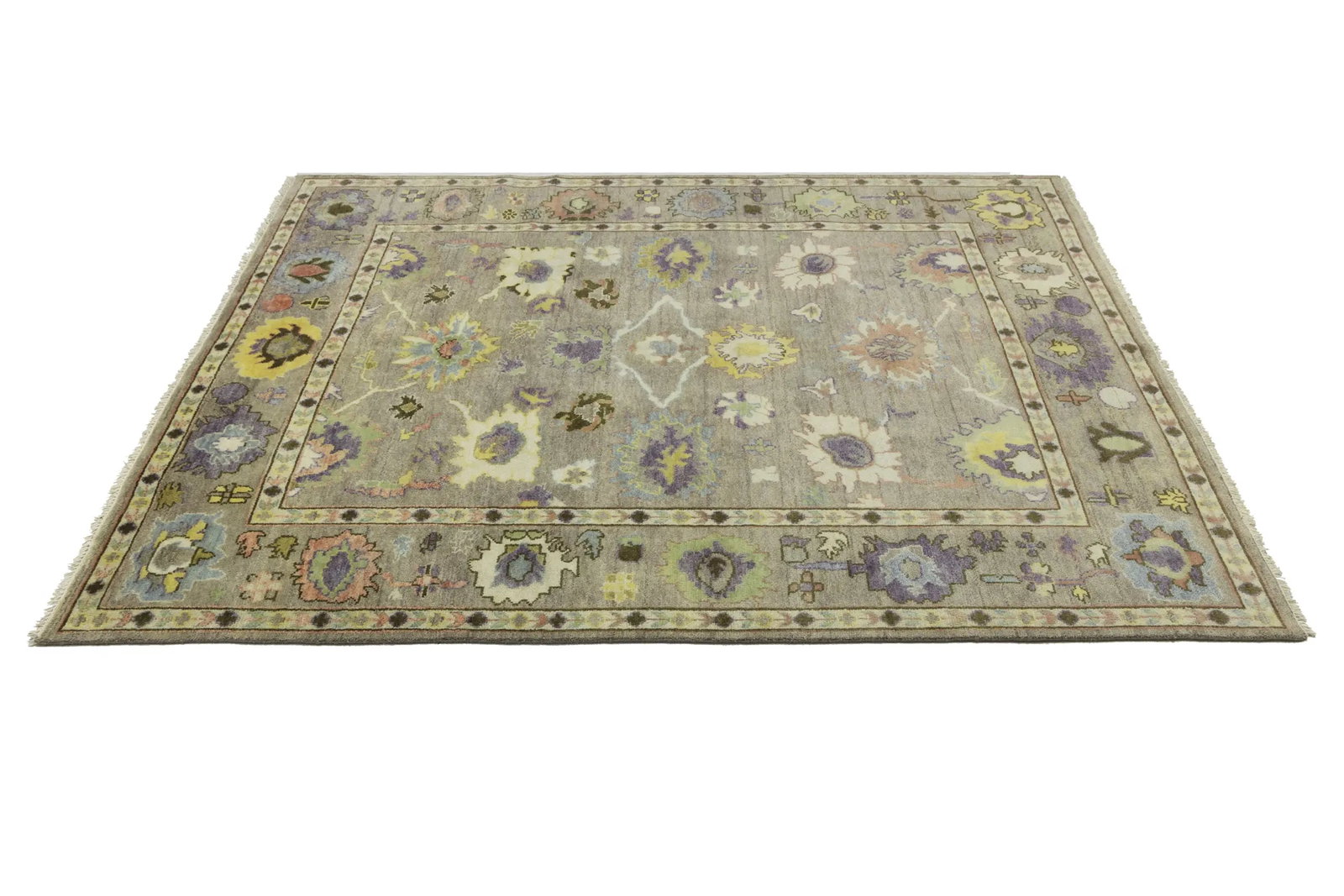 Floral Colorfast 8X10 Oushak Chobi Oriental Rug - 7