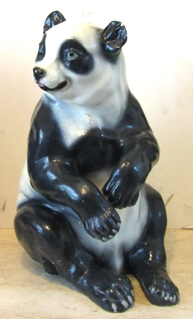 Vintage Marwal Industries Large Panda Chalkware Sculpture - 13