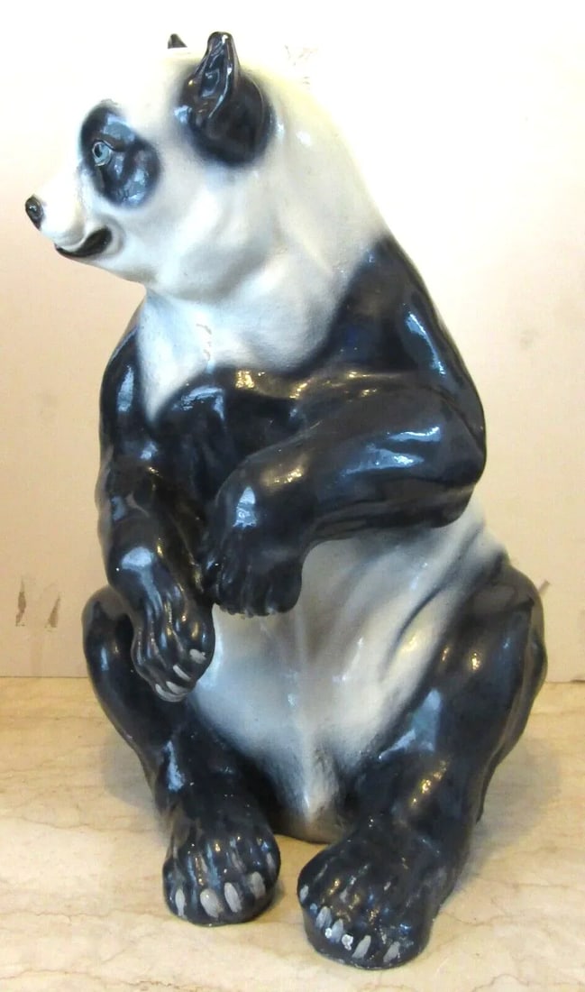 Vintage Marwal Industries Large Panda Chalkware Sculpture - 3