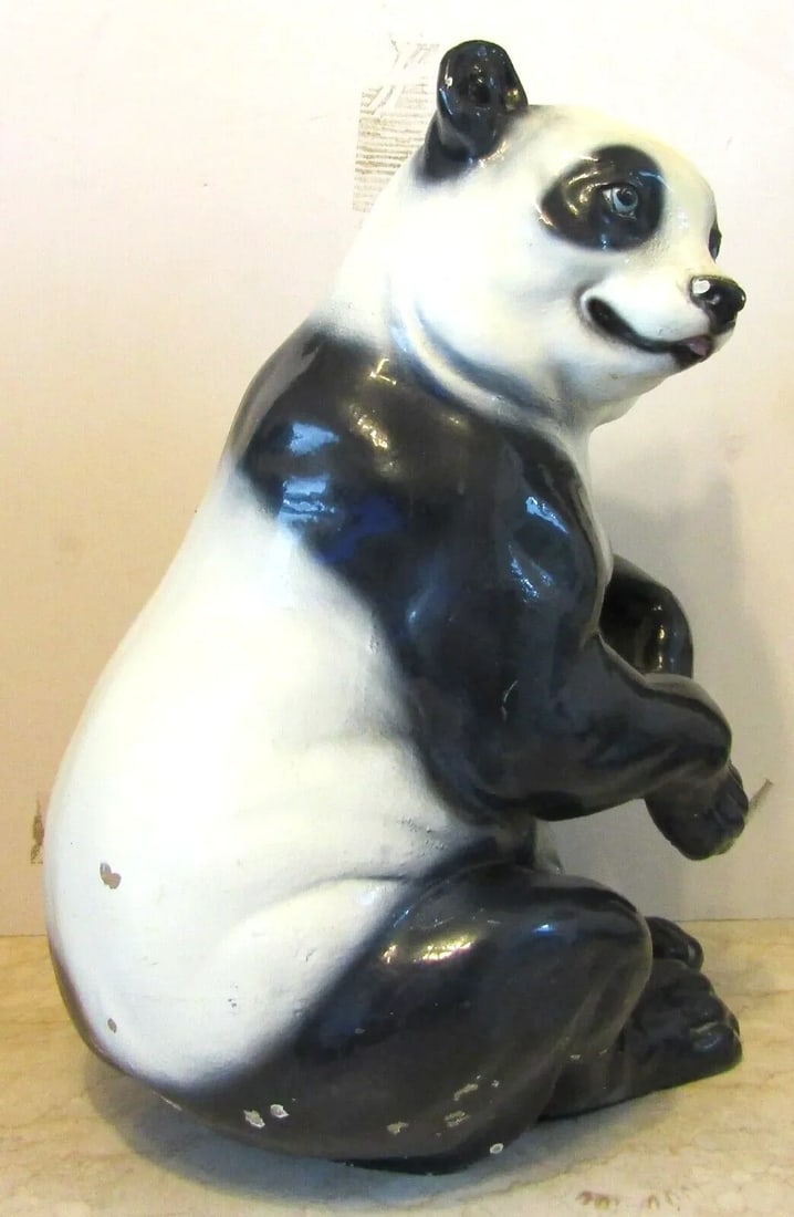 Vintage Marwal Industries Large Panda Chalkware Sculpture - 8