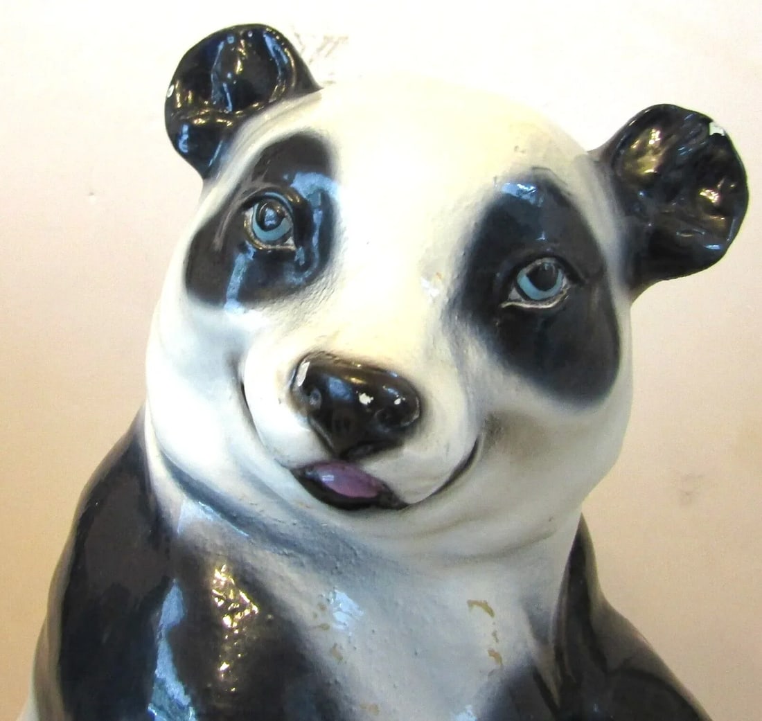 Vintage Marwal Industries Large Panda Chalkware Sculpture - 9