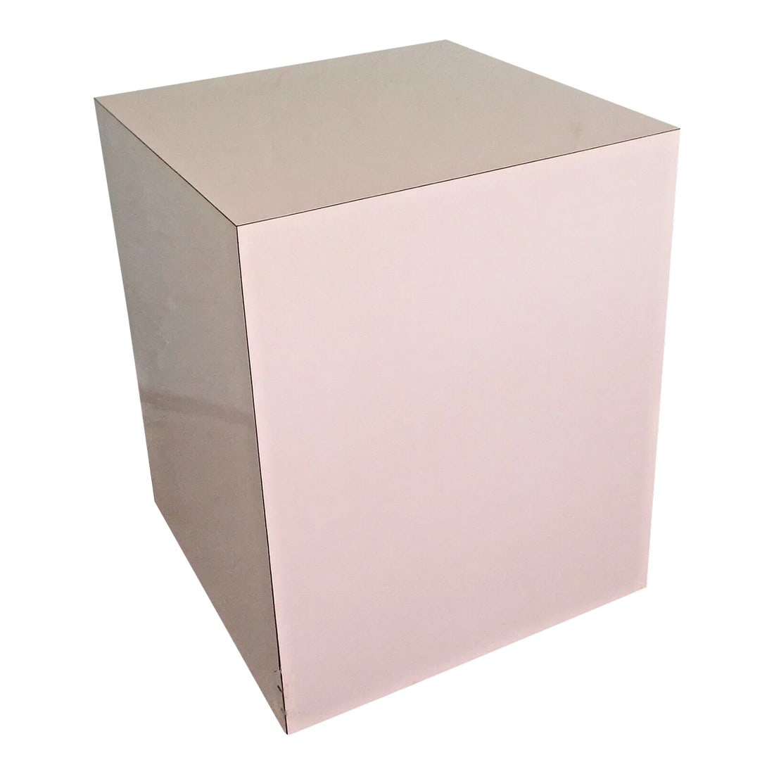 1960s Mid-Century Modern Vintage Cube Accent Table Tan: Mid-Century Modern Vintage Cube Accent Table Tan Great condition! Mid century vintage clean and minimalist style accent table. Solid and very well made. Great overall condition. Tan Formica over