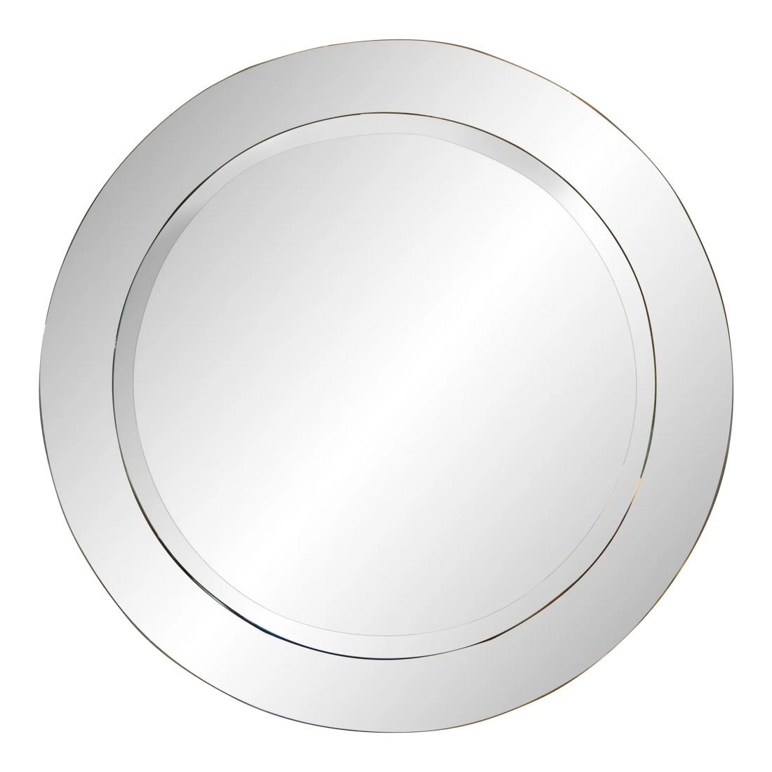 1960s Italian Modern Fontana Arte Inspired Beveled Mirror: Italian Modern Fontana Arte Inspired Beveled Mirror. Stunning Italian mid century modern round beveled mirror in the manner of Pietro Chiesa for Fontana Arte. This mirror would be perfect over a conso