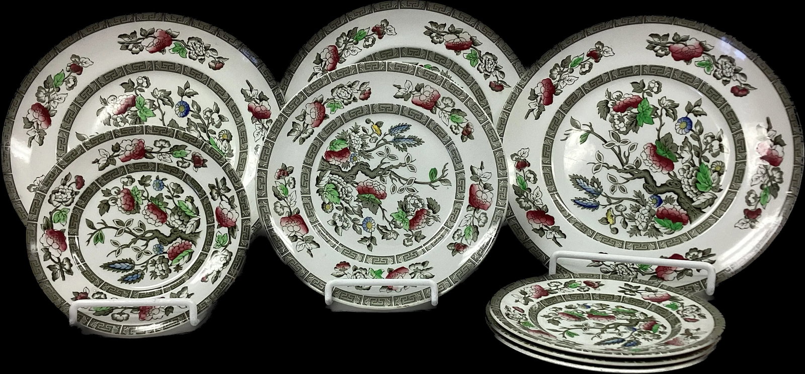 Set of Ridgeway of Staffordshire England "Indian Tree" Plates - 9
