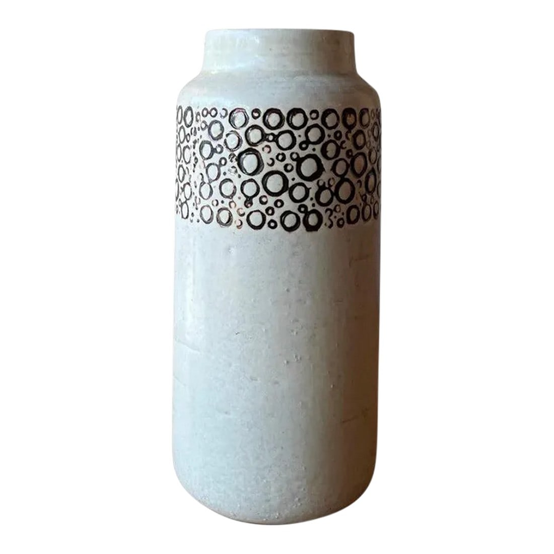 1960s Scandinavian Modern "Kreta" Vase by Britt-Louise Sundell for Gustavsberg Studio: Scandinavian modern, art pottery "Kreta" pattern vase by Britt-Louise Sundell for Gustavsberg Studio, Sweden in ecru and brown. The mouth opening measures 2 inches. Condition: Alterations: Original Co