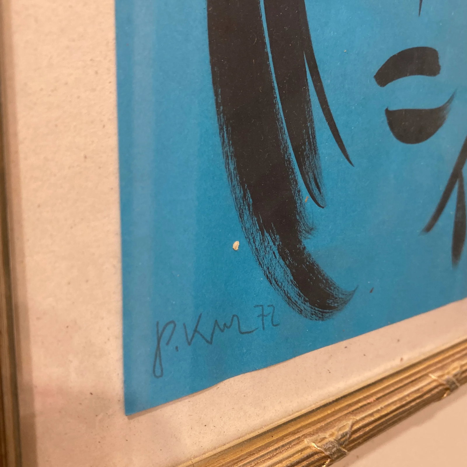 Peter Keil Original Blue Abstract Portrait Paintings - a Pair - 4