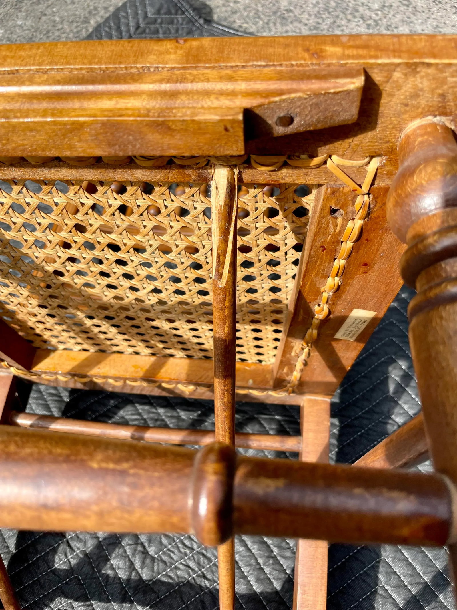 Ball and Stick, Antique Pressed Back Chairs With Cane Seats - Set of 4 - 7