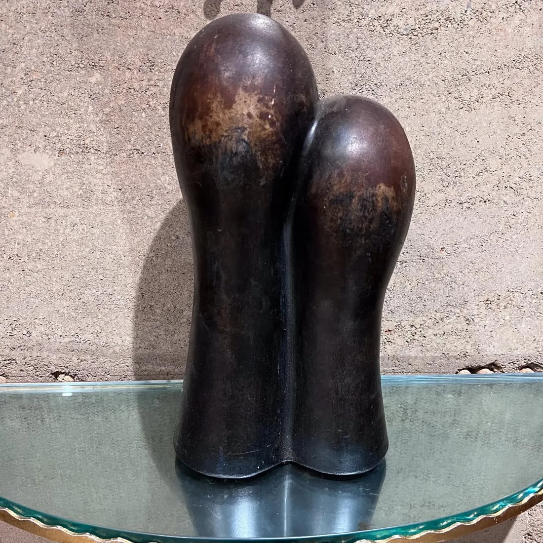 1970s Modernist 3-Head Sculpture Terracotta Bronze Art - 11