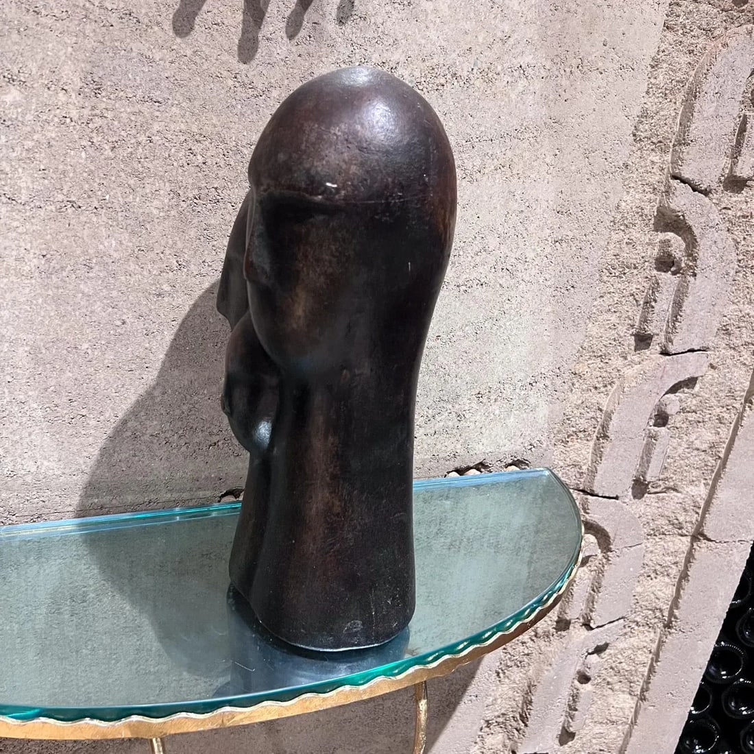 1970s Modernist 3-Head Sculpture Terracotta Bronze Art - 7