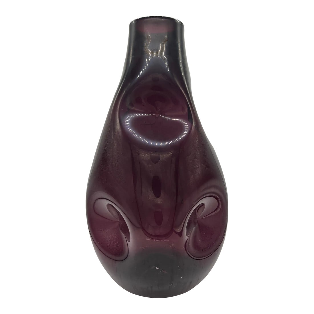 Winslow Anderson for Blenko Large "Pinched" Amethyst Glass Vase, Circa 1960 (1 of 3)