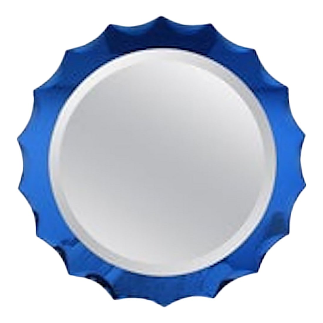 1960s Italian Modern Fontana Arte Inspired Blue Beveled Mirror (1 of 6)