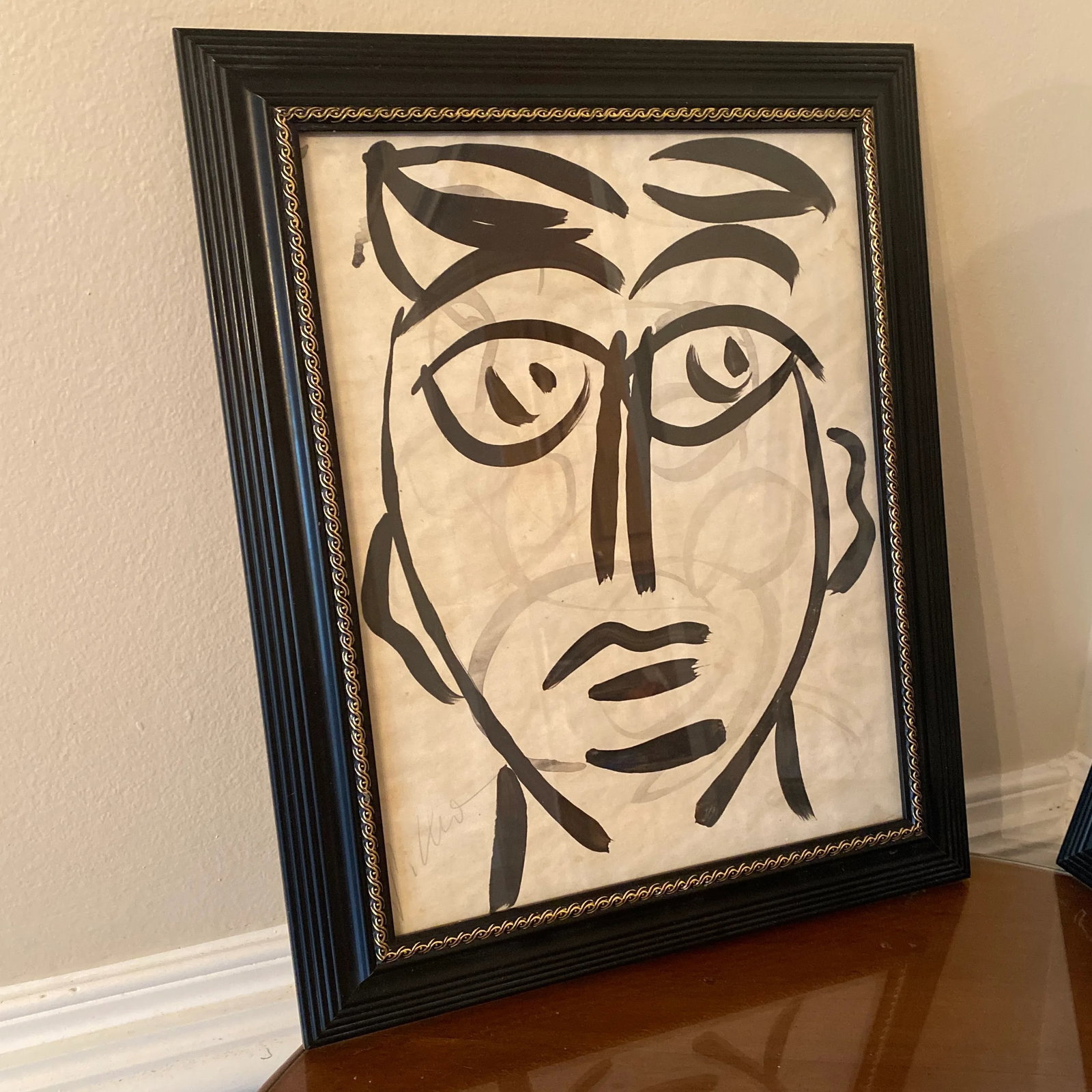 Peter Keil Original Black & White Abstract Portrait Painting ~ a Pair - 2