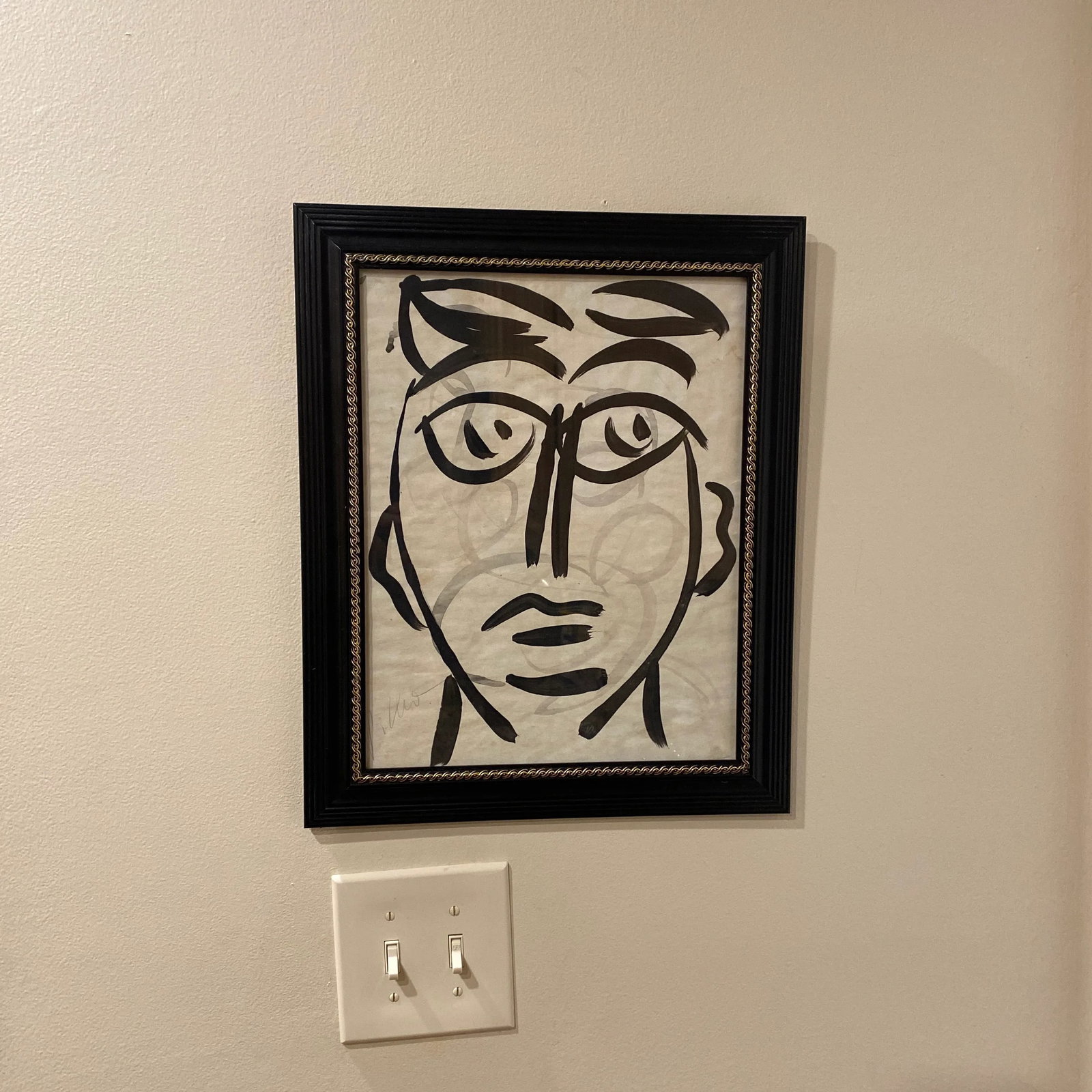Peter Keil Original Black & White Abstract Portrait Painting ~ a Pair - 4